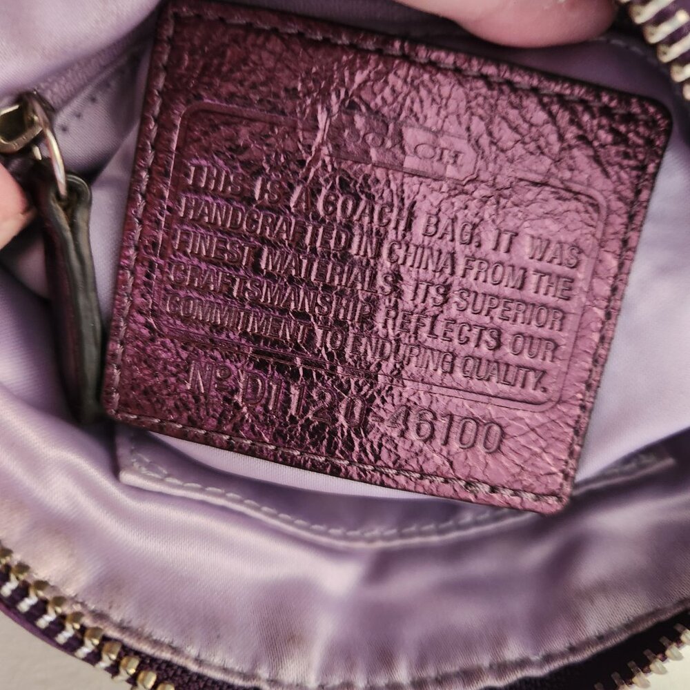 Like New Rare Coach Sequin Purple Crossbody Bag /Clutch Purse - Picture 12 of 12